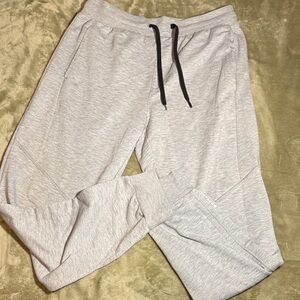 Gray Jogger Sweatpants with Black Drawstring